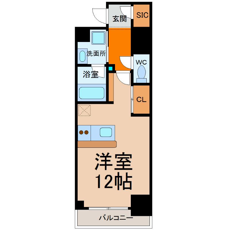 S-FORT金山(ワンルーム/6階)の間取り写真
