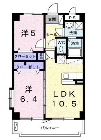 ヴィレチェリーナ(2LDK/3階)の間取り写真