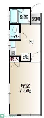 グローリー朝日(1K/1階)の間取り写真