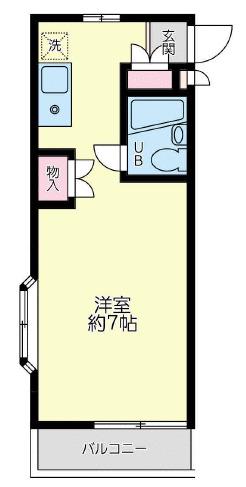 ビレッジ玉川学園(ワンルーム/2階)の間取り写真