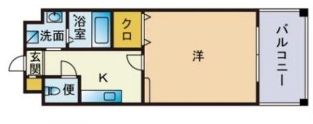 レジディア博多2(1K/5階)の間取り写真