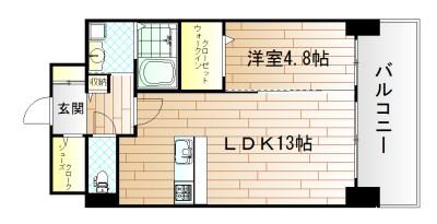 GRAND CHARIOT三萩野 (1LDK/6階)の間取り写真