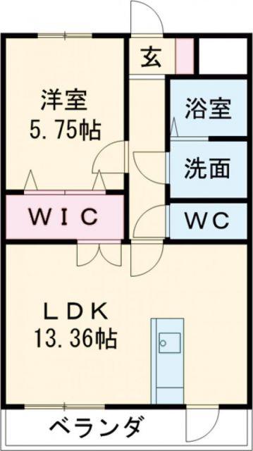 ルネスエスペランサ(1LDK/3階)の間取り写真