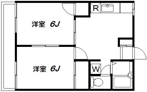 アリエス駒沢(2DK/1階)の間取り写真