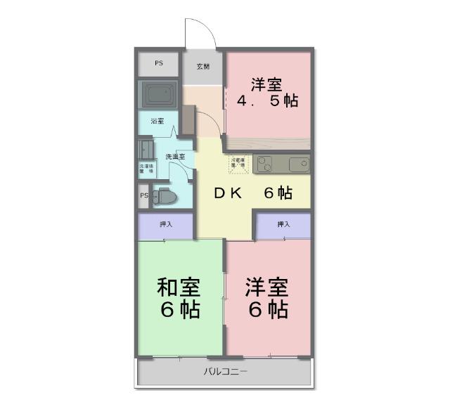 アトレシティパレス(3DK/3階)の間取り写真