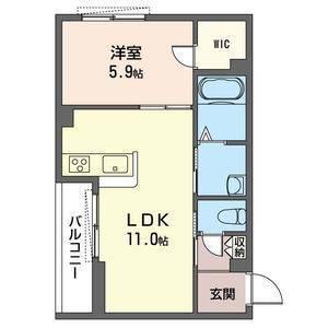 RIZMY MANSION(1LDK/1階)の間取り写真