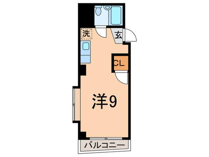 ローズベイ羽入(ワンルーム/2階)の間取り写真