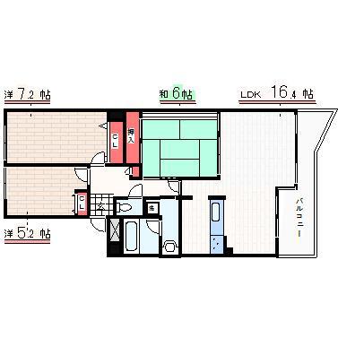カーサソルーナ1番館(3LDK/1階)の間取り写真