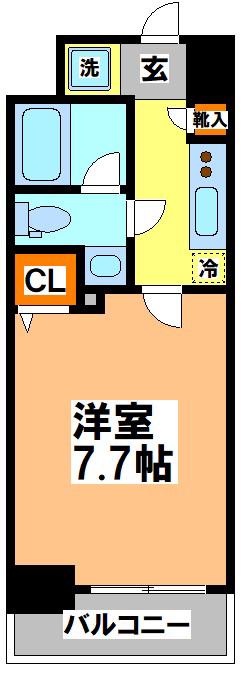 C-SPACE KOGANEI(1K/1階)の間取り写真