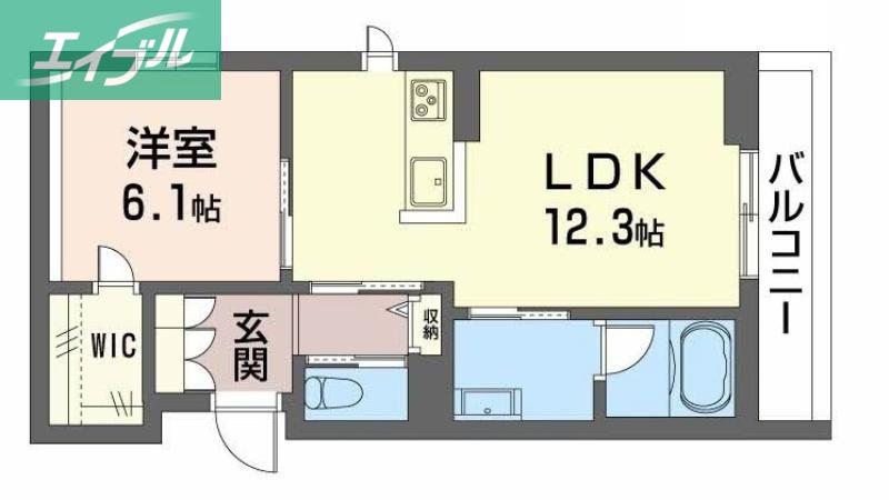 グランフィール(1LDK/2階)の間取り写真