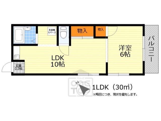 ガーデンプランツ(1LDK/1階)の間取り写真