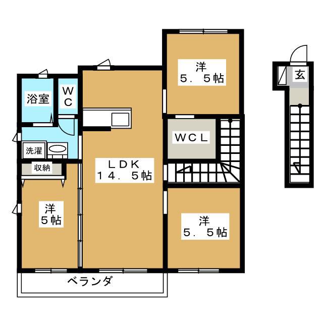 アレグリア S(3LDK/2階)の間取り写真