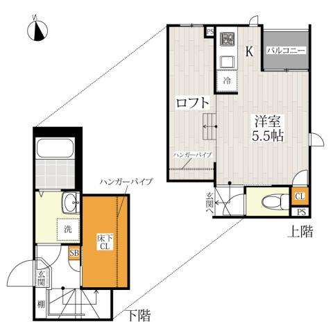 シービー北柏グランディール(1K/1階)の間取り写真