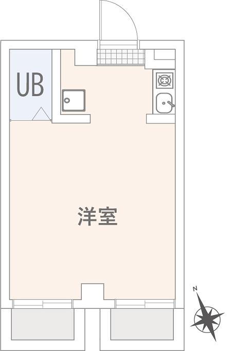 ル ソレイユ自由が丘(ワンルーム/4階)の間取り写真