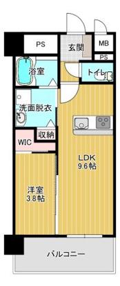 リベール大津(1LDK/2階)の間取り写真