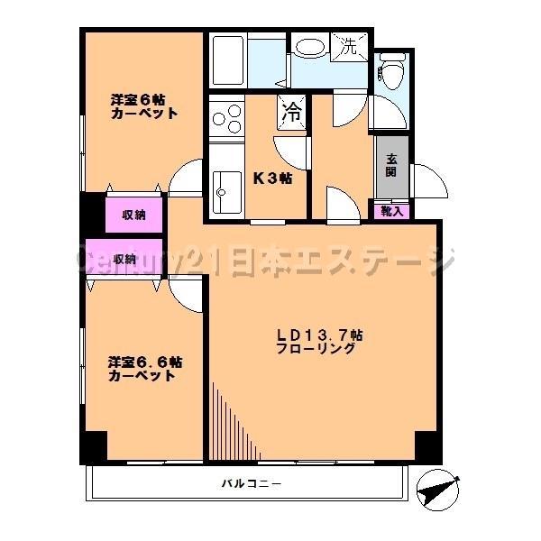 サクシード上池台(2LDK/2階)の間取り写真