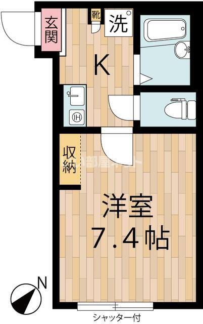 リーヴェルポート鶴見REINA(1K/1階)の間取り写真