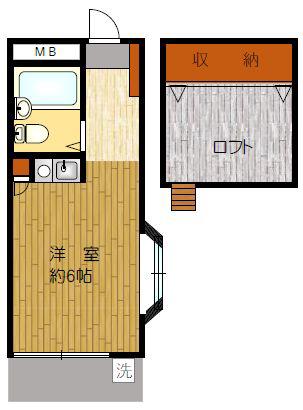 フェレシュテ洗足(ワンルーム/1階)の間取り写真