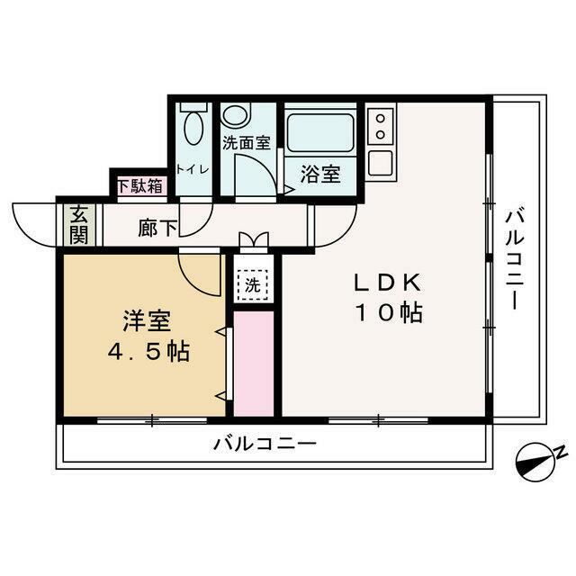 ポートハイツ(1LDK/3階)の間取り写真