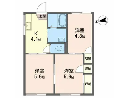 フラッツJS(3K/1階)の間取り写真