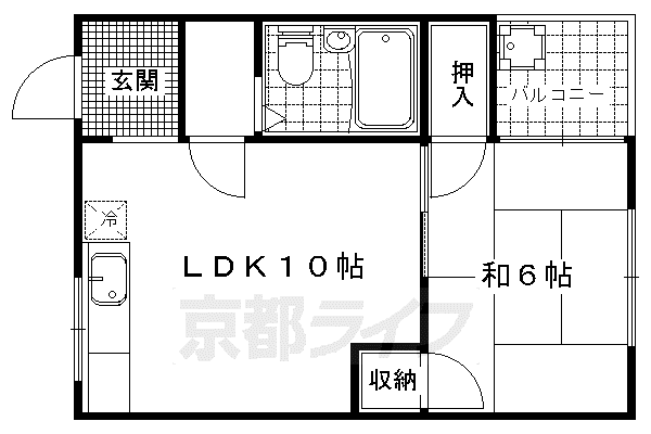 コーポ中村(1LDK/3階)の間取り写真