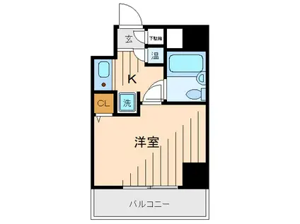 クリオ衣笠弐番館(1K/3階)の間取り写真