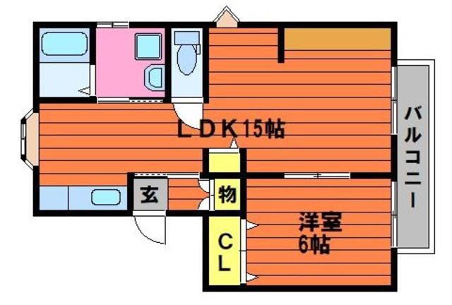 メゾン白神(1LDK/2階)の間取り写真