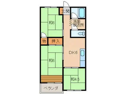 マンション戎塚(3DK/2階)の間取り写真