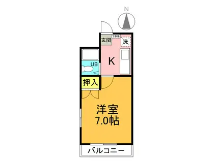アドバンス(1K/2階)の間取り写真