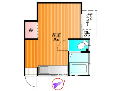 椎ノ木荘(ワンルーム/1階)の間取り写真