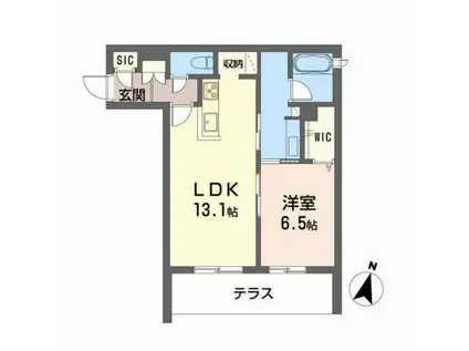 ソール デ リーブル 西町BELS認証(1LDK/1階)の間取り写真