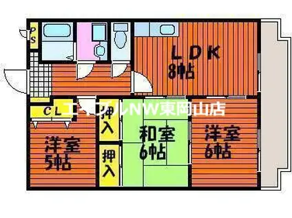 セレーノ天神館(3LDK/3階)の間取り写真