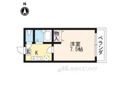 カーサフォレスト西賀茂(1K/3階)の間取り写真