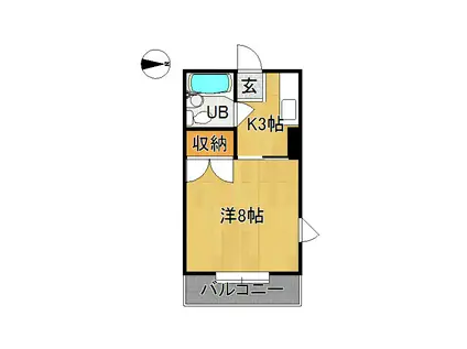 フレール富田(1K/3階)の間取り写真