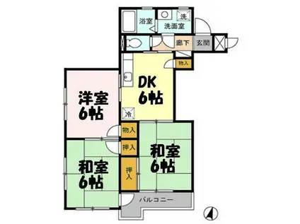 グランメゾンド蓮田(3DK/2階)の間取り写真