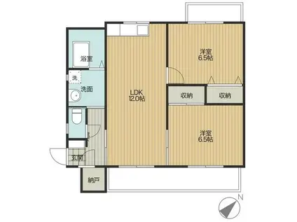 フォルクローロ(2LDK/2階)の間取り写真