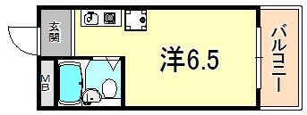サニーパレス平磯(1K/3階)の間取り写真