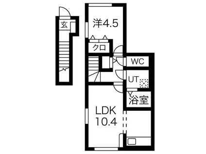 アビタシオン(1LDK/2階)の間取り写真