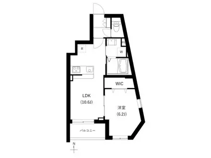 CREVANCE神楽坂(1LDK/1階)の間取り写真