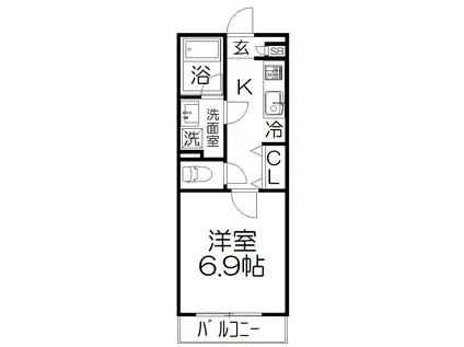 SUNNYWELL(1K/2階)の間取り写真