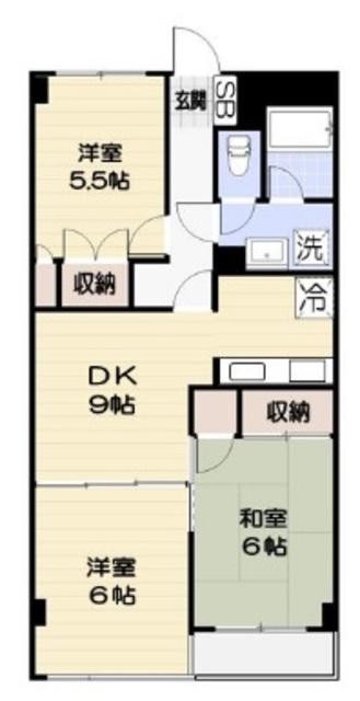 TSハイム市川(3DK/1階)の間取り写真