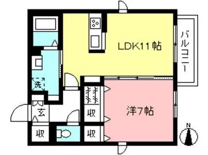 ファミール松坂(1LDK/1階)の間取り写真
