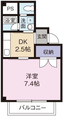 エスキス山城(1K/3階)の間取り写真