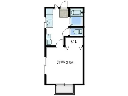 グランビュー反町(1K/1階)の間取り写真