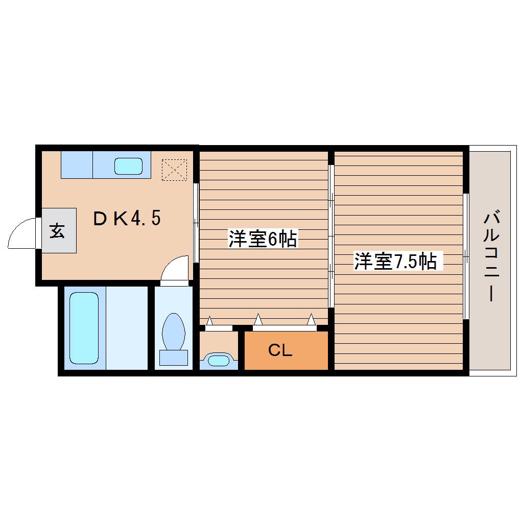 シエロ北四番丁(2K/3階)の間取り写真