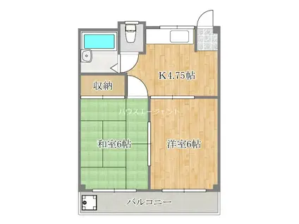 エスポワール(2K/3階)の間取り写真