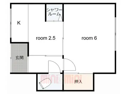 ＪＲ東海道本線 尼崎駅(ＪＲ) 徒歩9分 2階建 築66年(2K/1階)の間取り写真