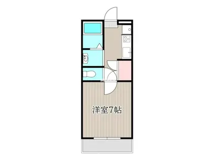 ロックフィル日ノ出(1K/2階)の間取り写真