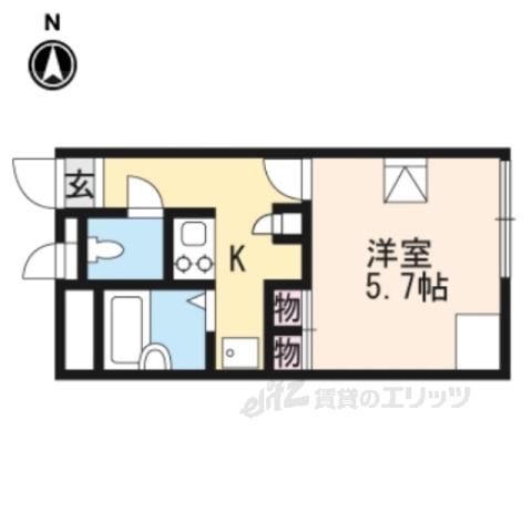 レオパレスRACOOND6愛荘(1K/1階)の間取り写真