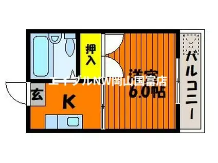川上マンション(1K/2階)の間取り写真